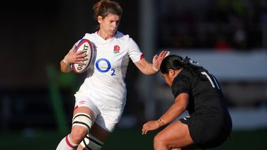 England's Sarah Hunter (left) faces New Zealand's Aisha Leite-Ega in the Autumn International Match at Sandy Park last October.
